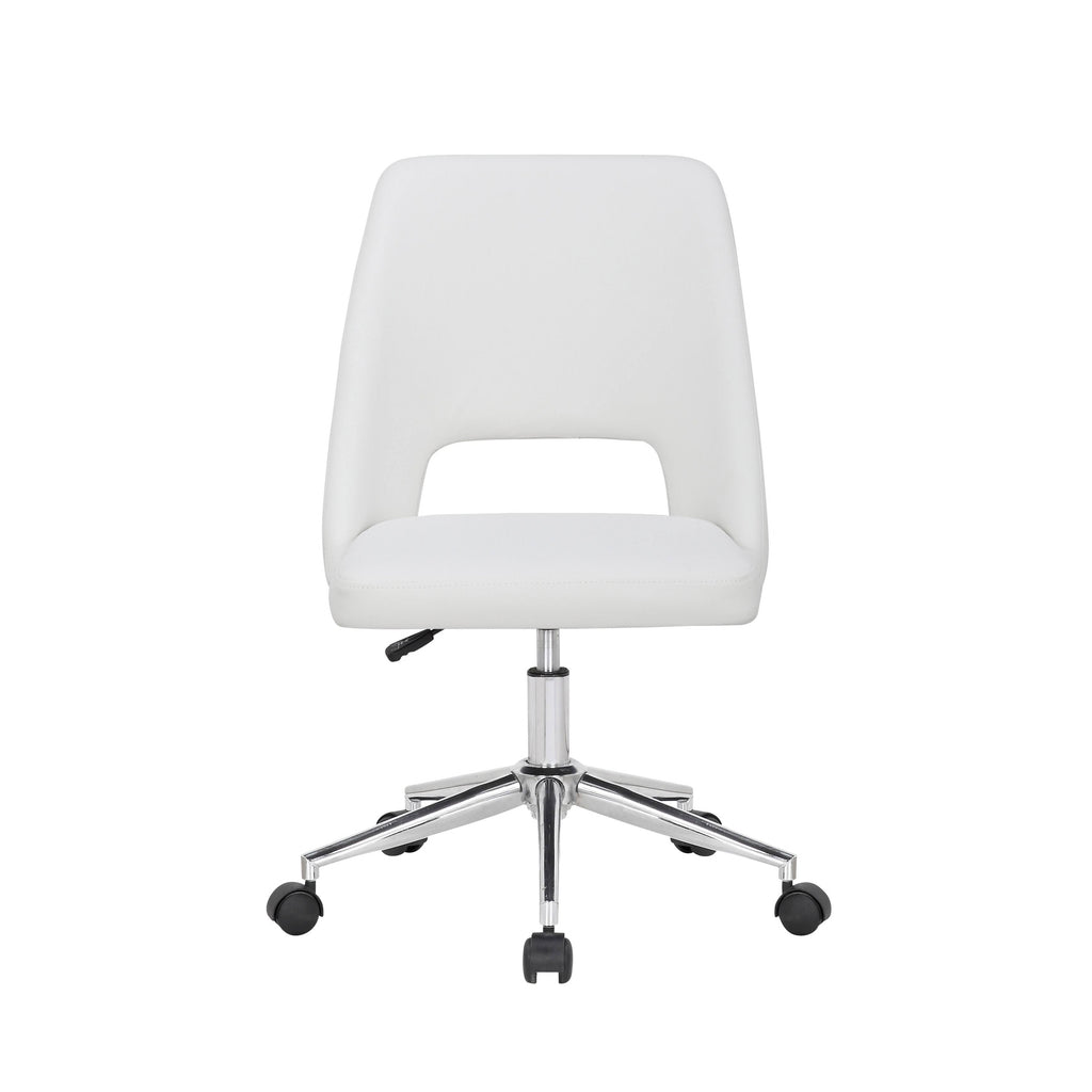 White Fabric Office Task Chair R1109