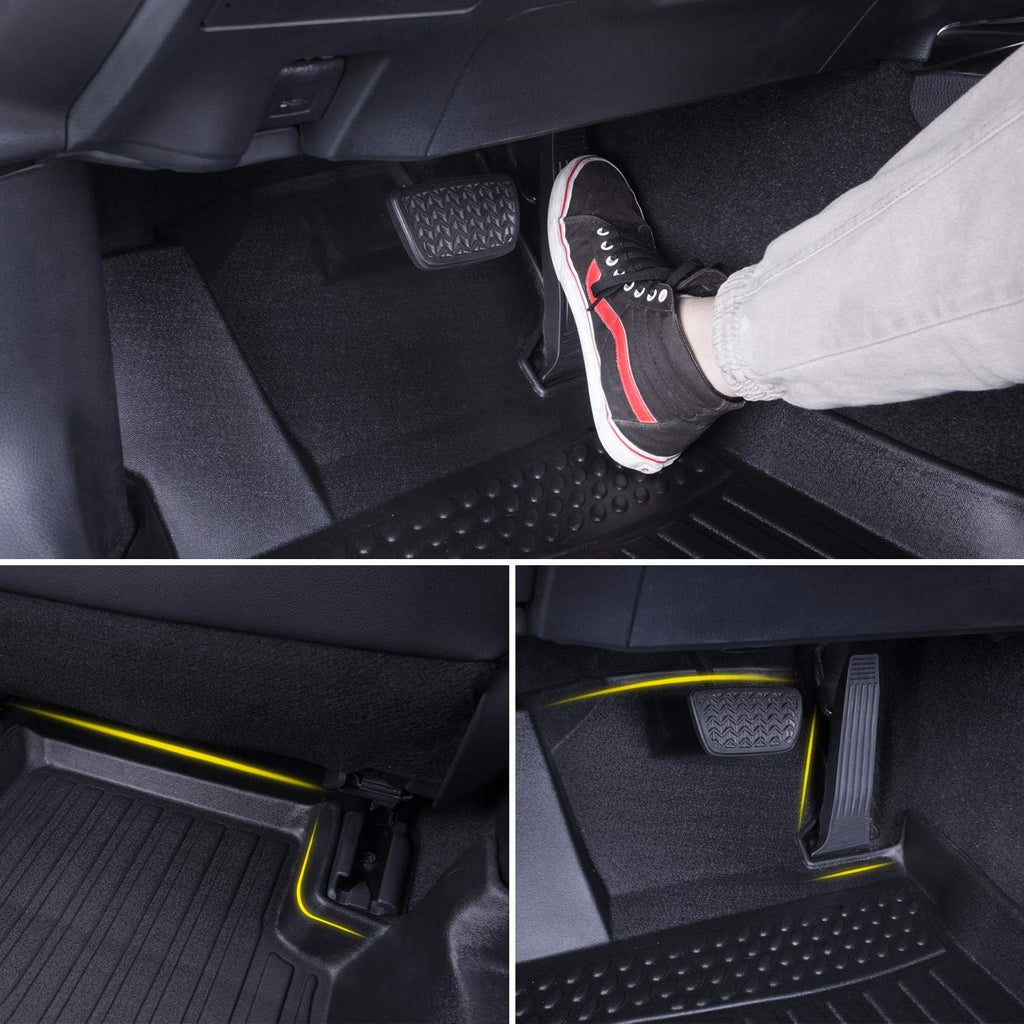 Black Heavy Duty All Weather Floor Mats Liners for Car Front and Rear L6265