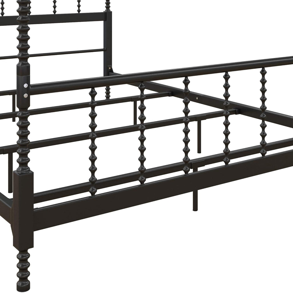 Full Size Metal Canopy Bed Frame in Black V14157