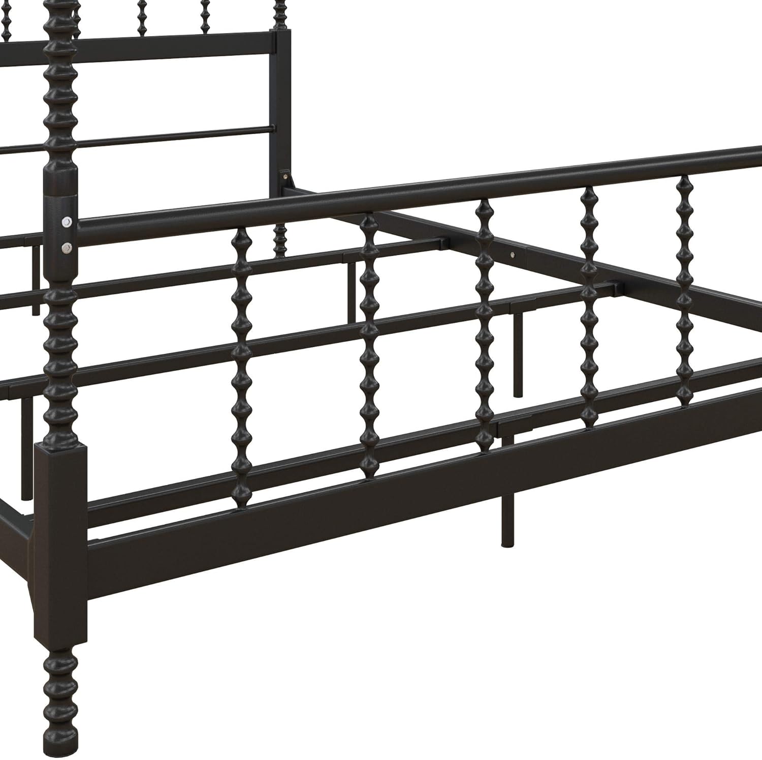 Full Size Metal Canopy Bed Frame in Black V14157