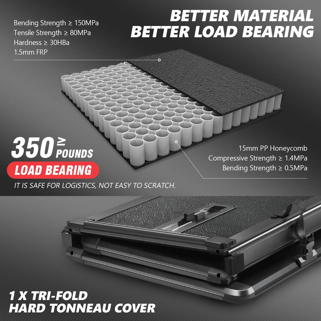 Hard Solid Tri-Fold Tonneau Cover for Chevy Silverado GMC Sierra 8Ft Long Bed O13866