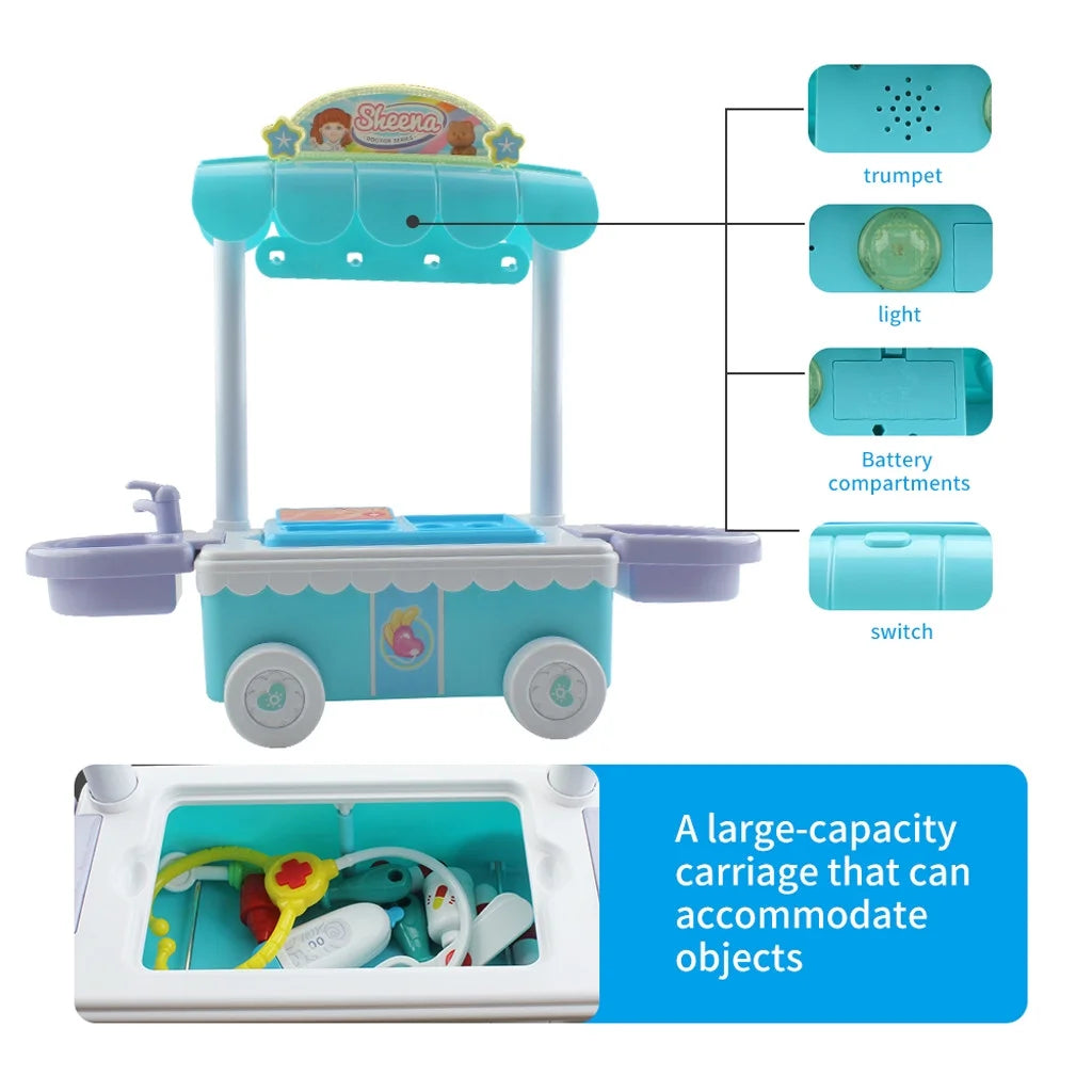Doctor Kit Surgical Car with Music Kids Play House Educational Role Play Toy W859309