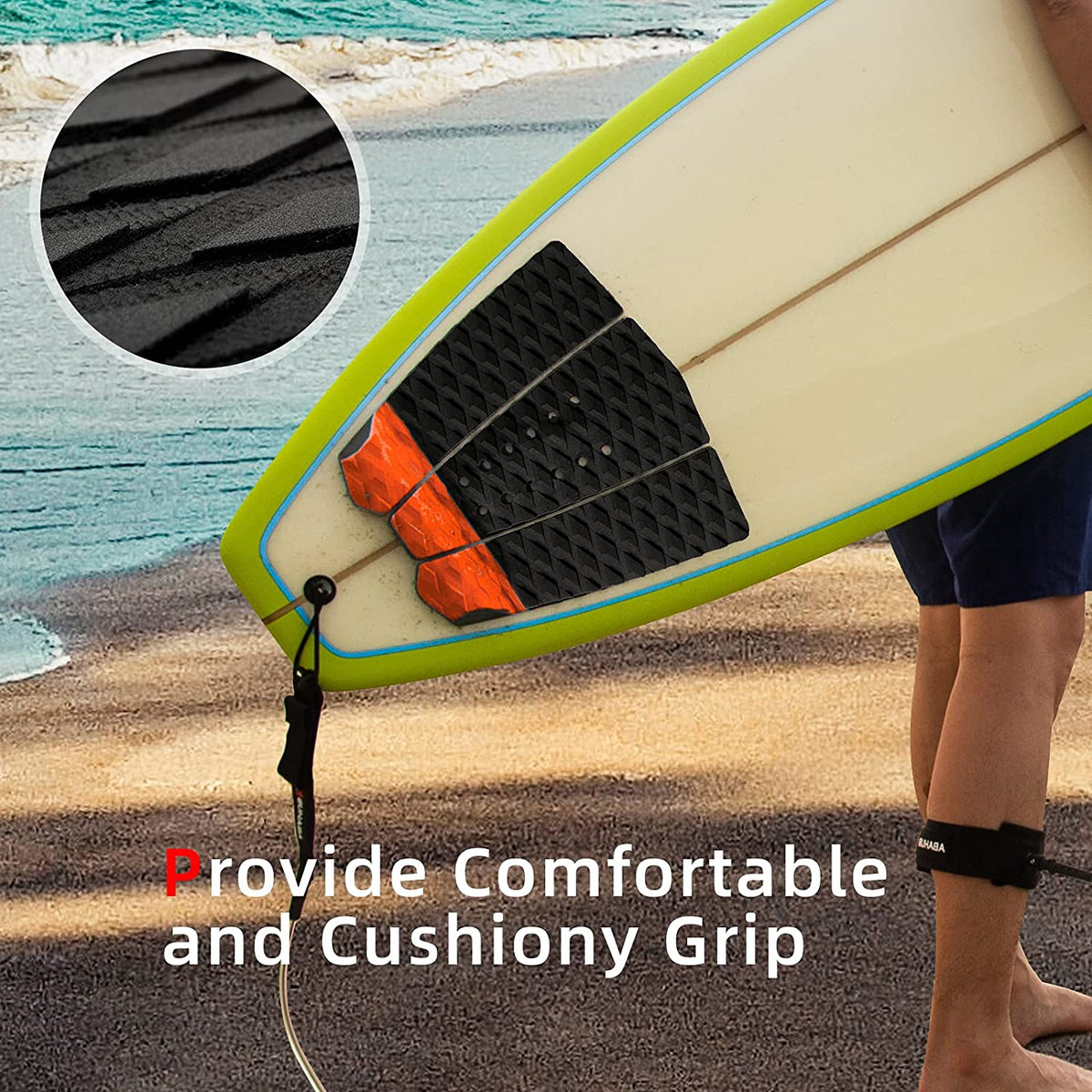 3 Piece EVA Surfboard Deck Traction Pads with Kicker Q27629
