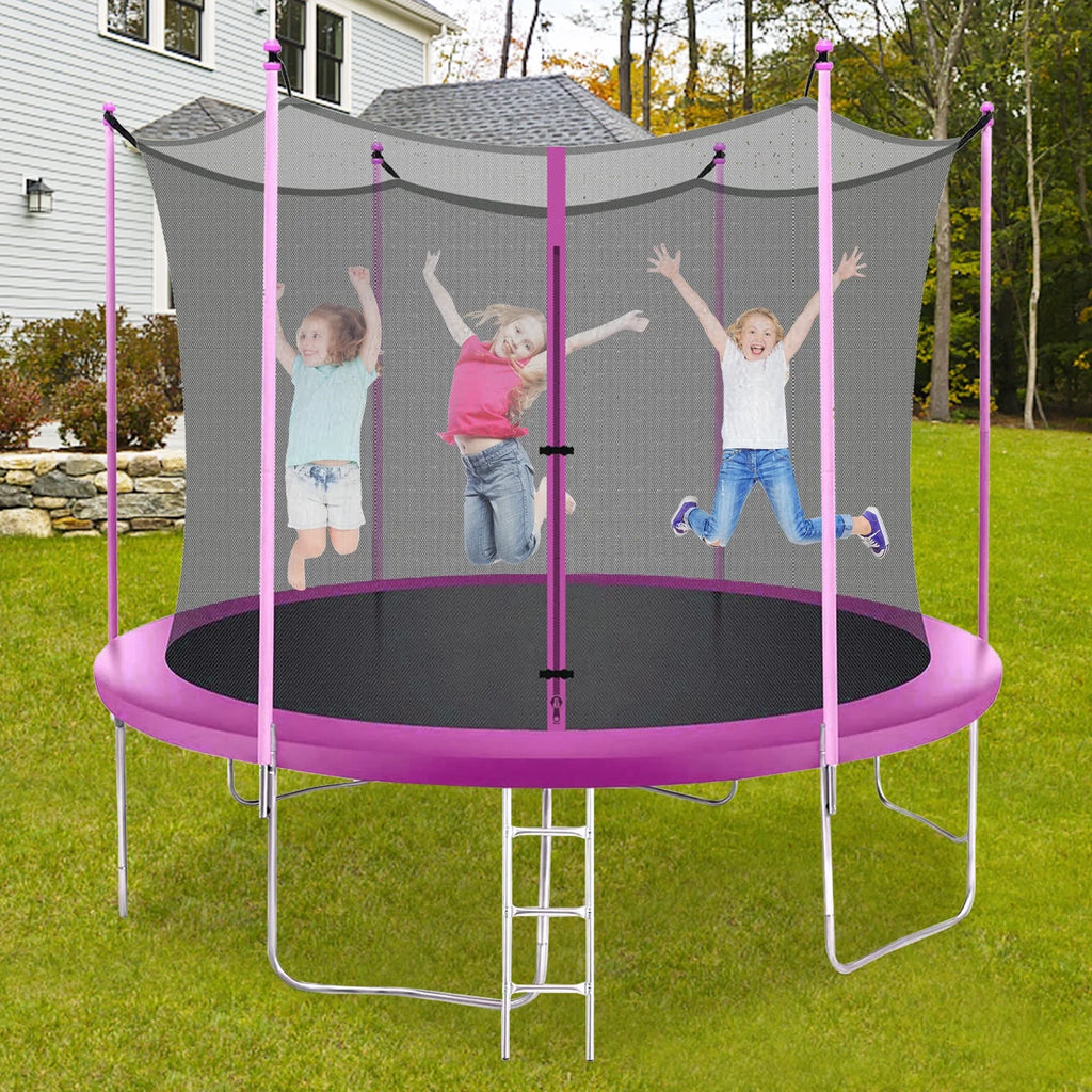 14 ft Rectangle Trampoline with Enclosure Net and PVC Spring Cover Padding U135129