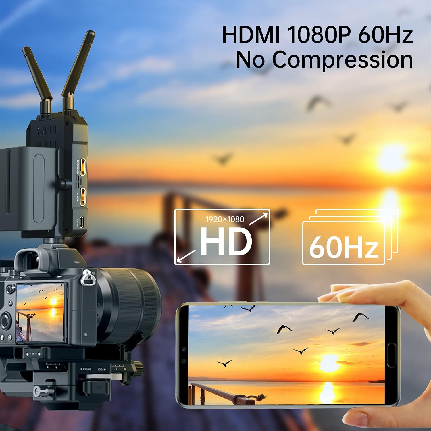Wireless Video Transmitter and Receiver with 0.08S Low Latency W40088