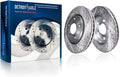 Front Drilled & Slotted Brake Rotors 2pc Set W3634