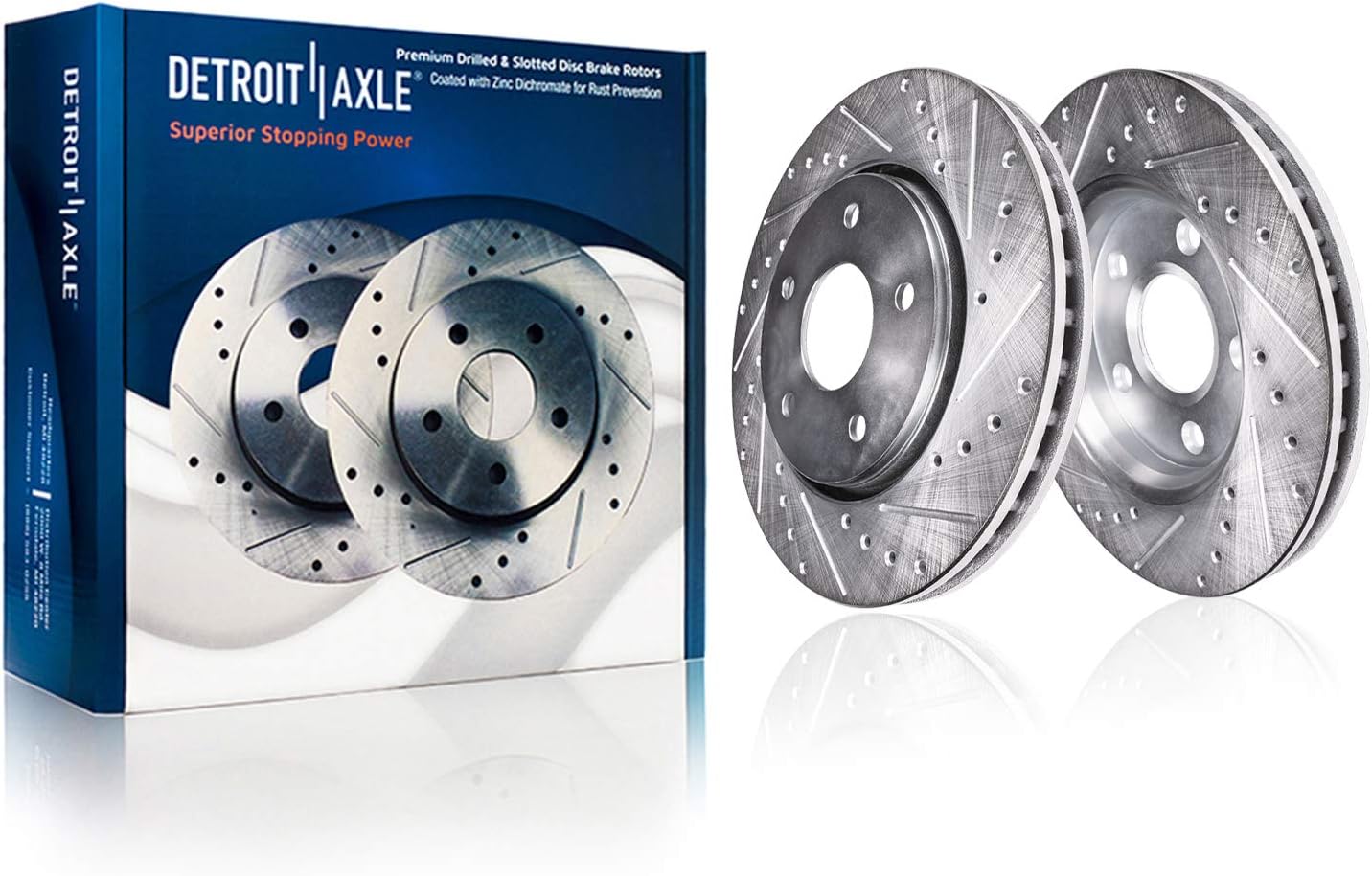 Front Drilled & Slotted Brake Rotors 2pc Set W3634