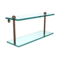 16 inch Two Tiered Glass Shelf Venetian Bronze R6004