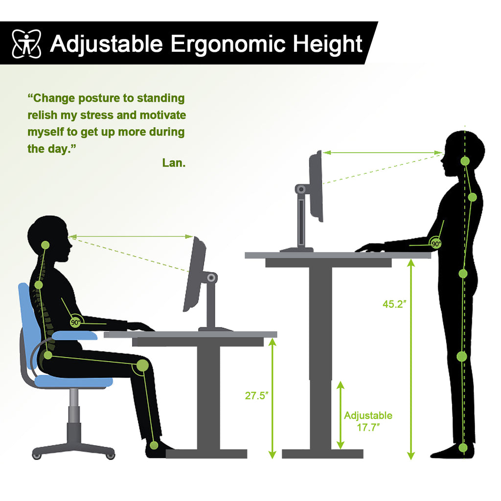 Black Electric Standing Desk Converter with 46 in. Top K7812