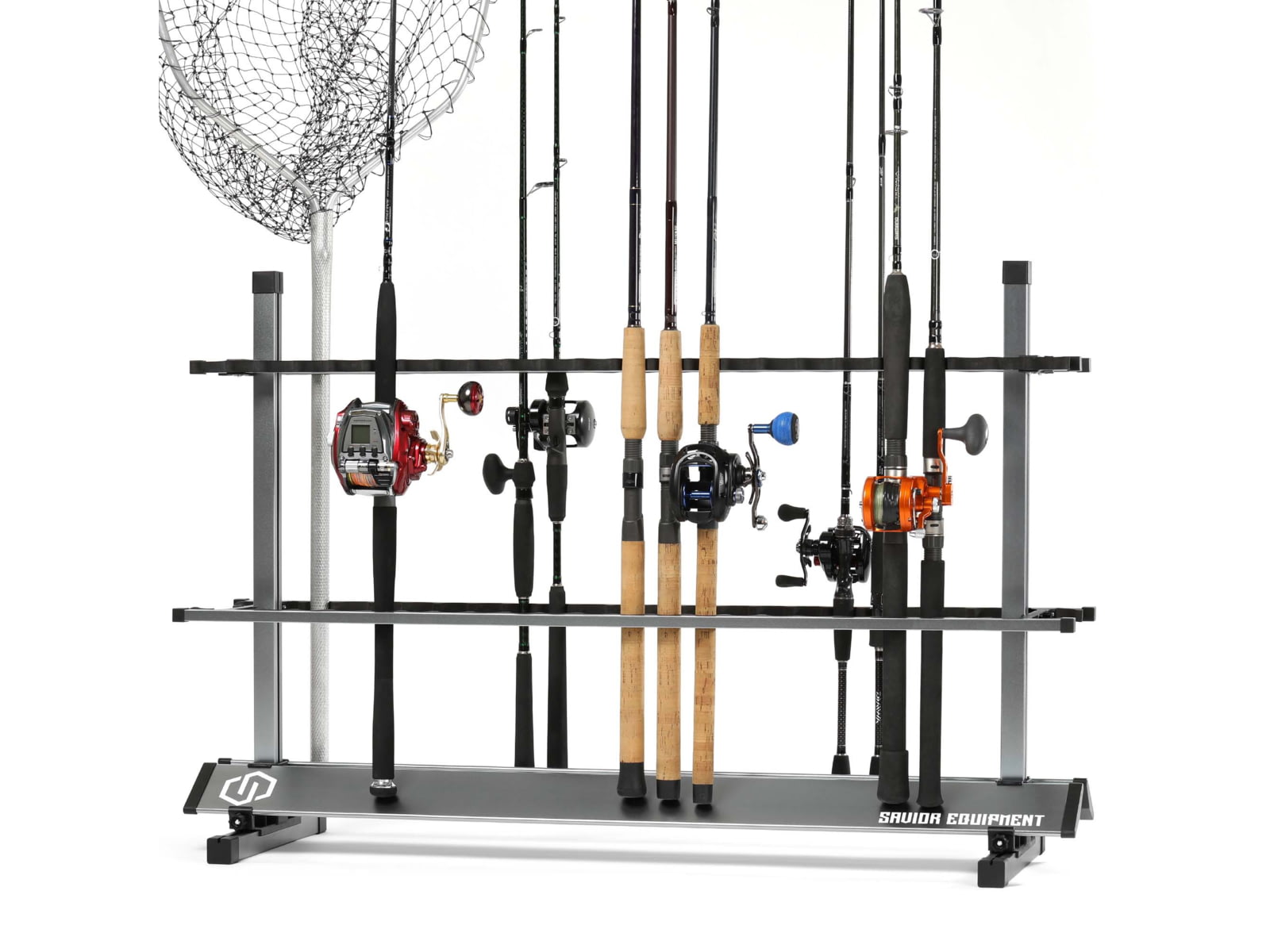 Aluminum Fishing Rod Rack, 48 Slot, Gunmetal Grey, 46.5in x 30 I261
